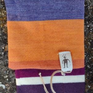 Smartwool Merino Wool Stripe Scarf 74” Orange Purple NWOT